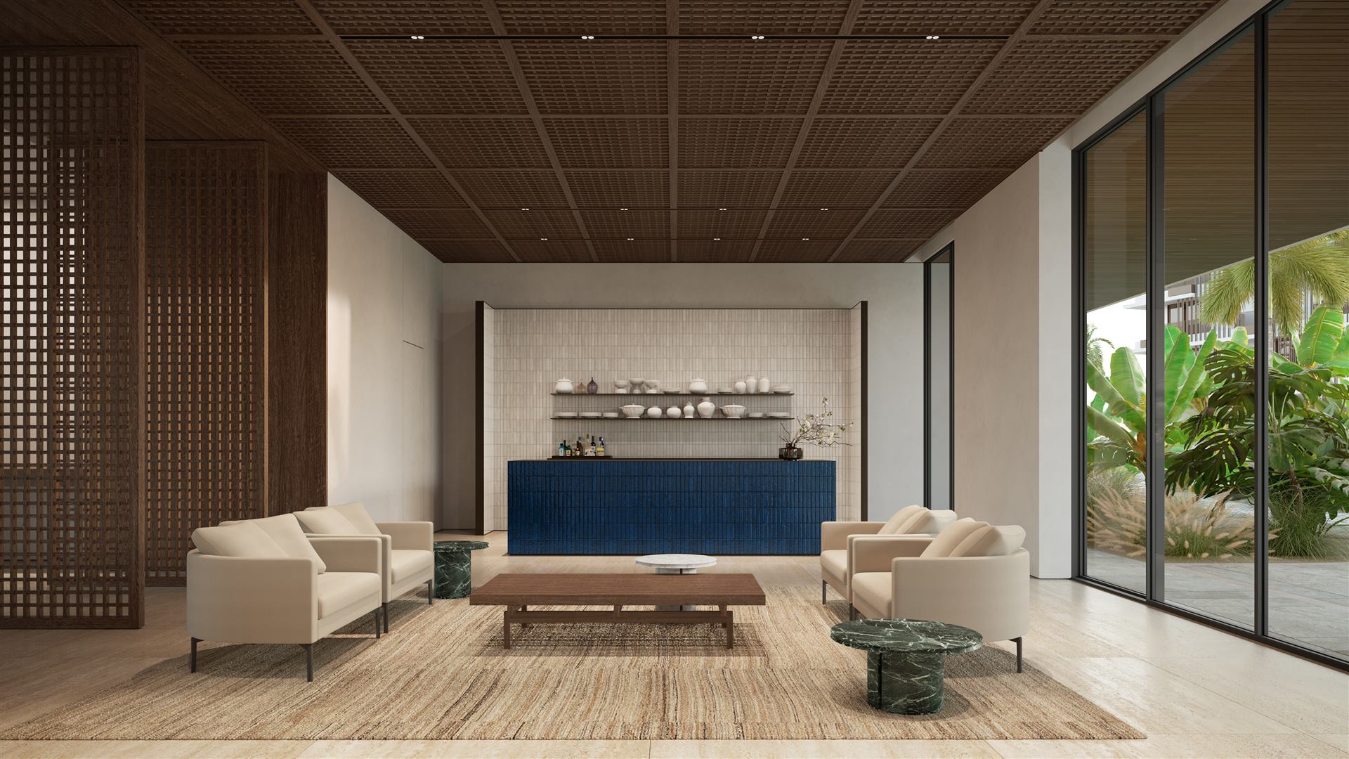 Espaço de convívio e bar do RIIO by Piero Lissoni, com design assinado por Lissoni & Partners